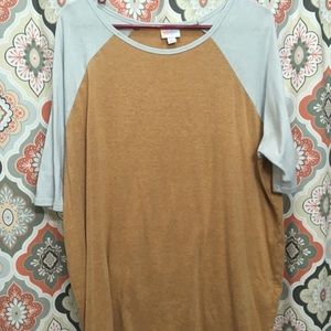 Lularoe Irma Large Mustard Gray